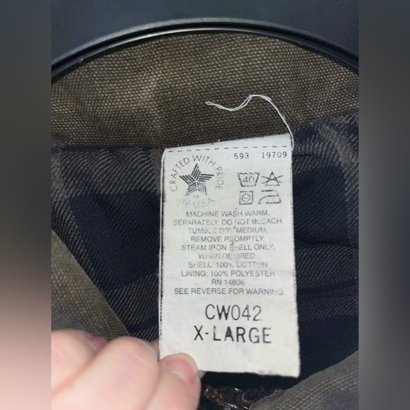 Vintage Carhartt 90s olive green canvas work jacket men’s size XL - Picture 3 of 9